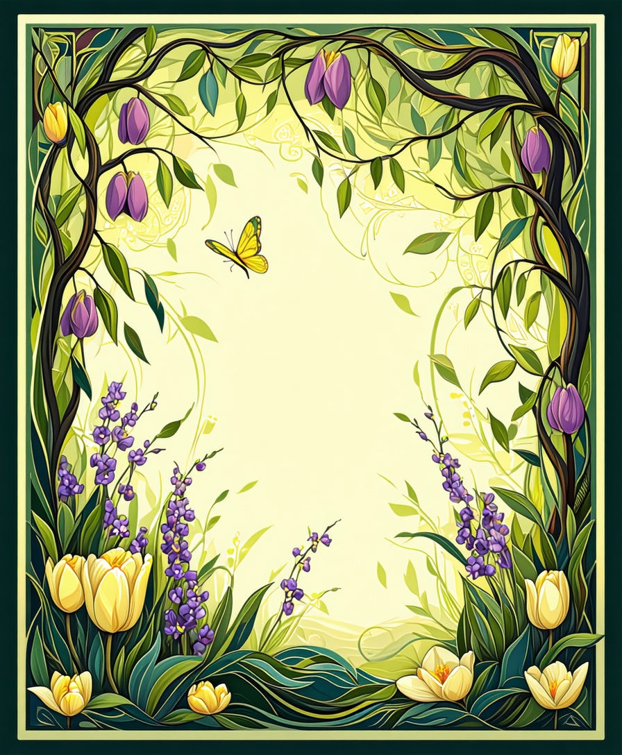 Enchanted Garden Floral Butterfly Rug