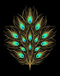 Peacock Feather Inspired Emerald Design Rug