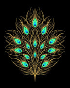 Peacock Feather Inspired Emerald Design Rug