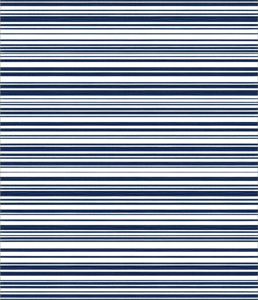 Simple Navy White Stripe Pattern Rug