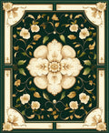 Ornate Cream Floral Patterned Rug