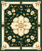 Ornate Cream Floral Patterned Rug