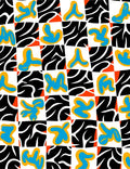 Abstract Organic Shape Checkerboard Rug