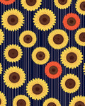 Sunny Yellow Sunflower Stripe Design Rug