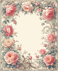 Pink Romantic Floral Swirl Design Rug