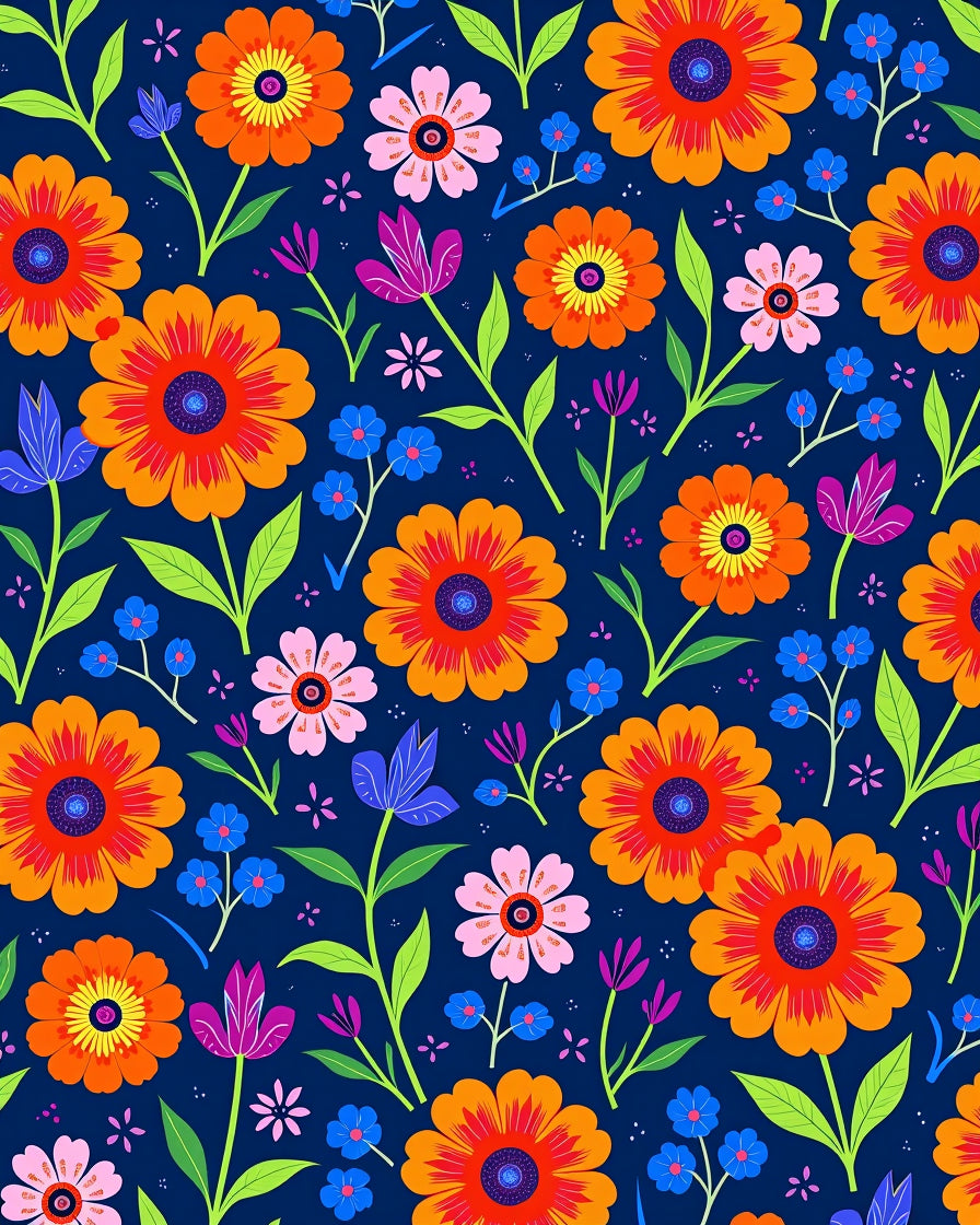 Joyful Floral Patterned Rug