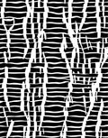 Abstract Black White Wavy Stripes Rug