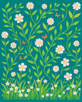 Whimsical Floral Butterfly Garden Design Rug