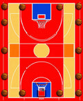 Basketball Court Net Pattern Design Rug