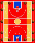 Basketball Court Net Pattern Design Rug