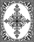 Intricate Floral Motif Filigree Design Rug