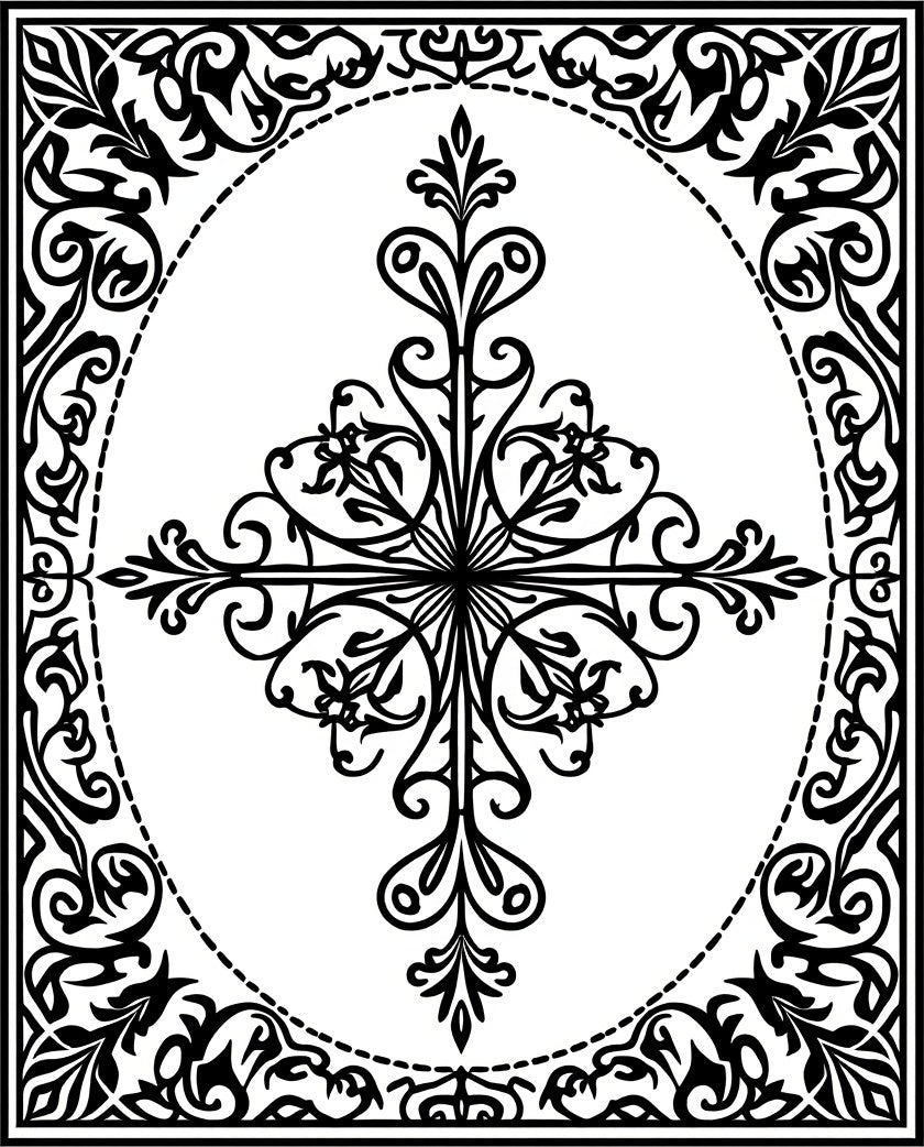 Intricate Floral Motif Filigree Design Rug