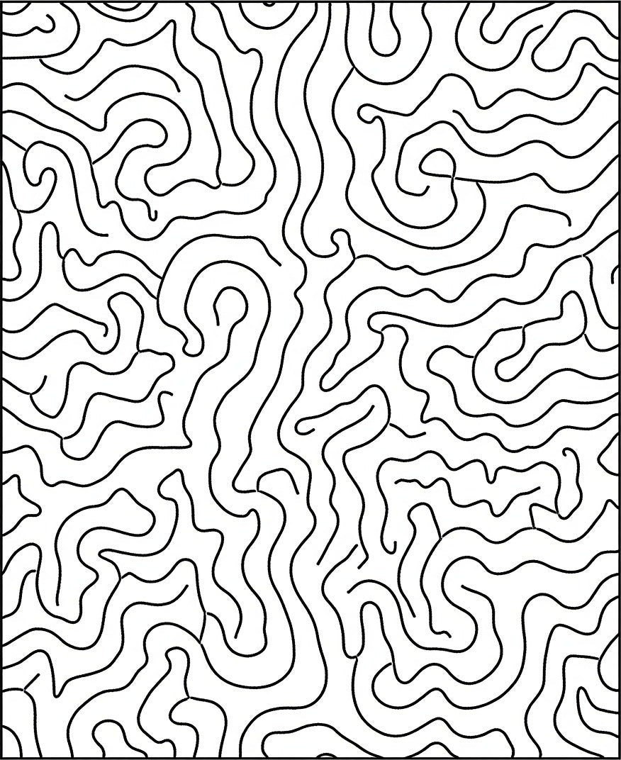 Abstract Black Swirls Pattern Rug