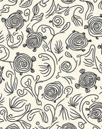 Whimsical Tortoise Botanical Floral Design Rug