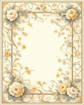 Ornate Floral Vine Border Design Rug