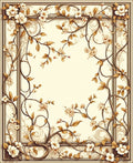 Elegant Floral Vine Frame Design Rug