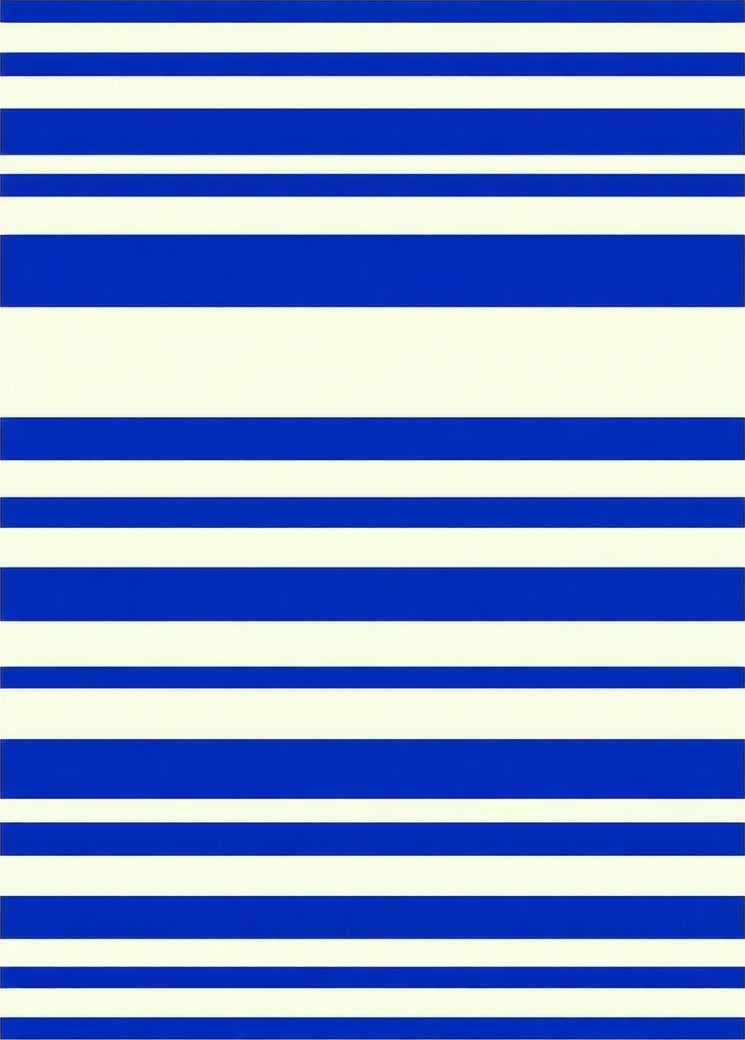 Modern Blue White Striped Pattern Rug