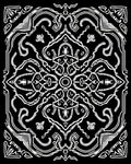 Elegant Black White Ornate Pattern Rug