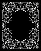 Ornate Floral Scrollwork Frame Design Rug
