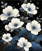 Elegant White Floral Botanical Design Rug