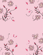 Dainty Floral Sketch Design Rug