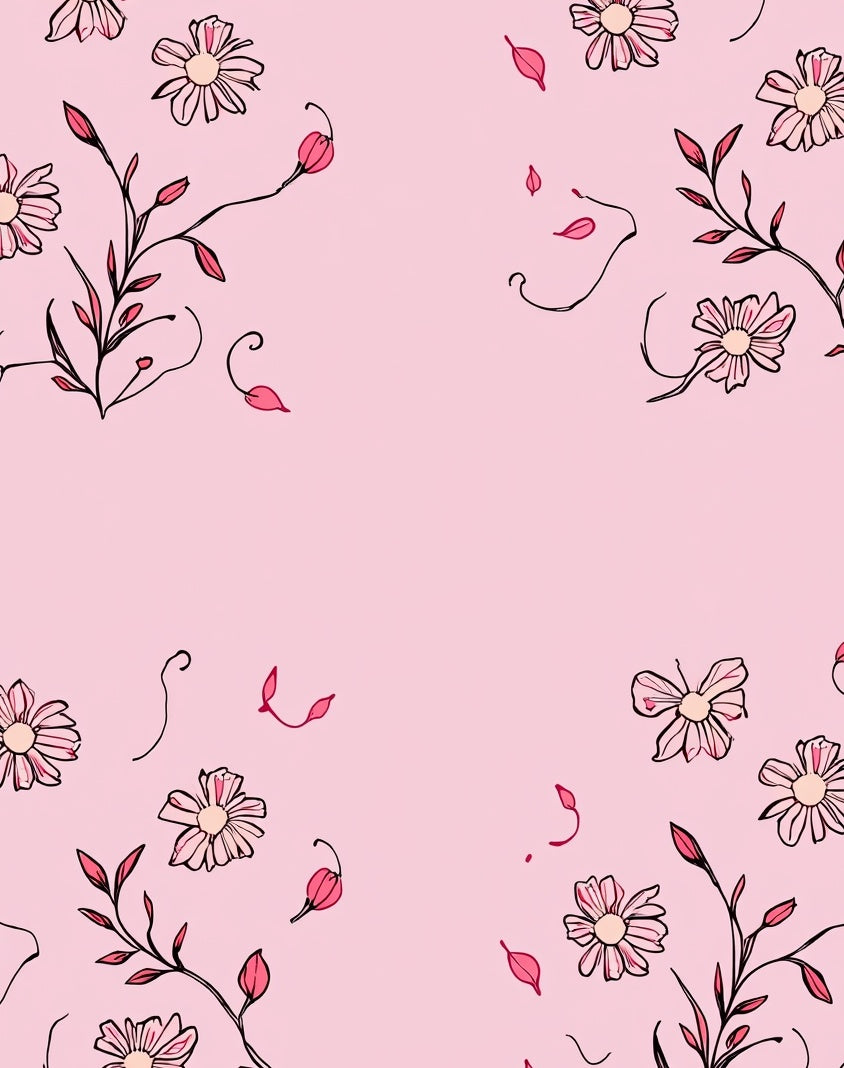 Dainty Floral Sketch Design Rug