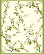 Delicate White Blossoms Throughout Pattern Rug