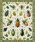 Vintage Insect Floral Garden Pattern Rug