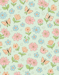 Whimsical Butterfly Blooming Flowers Pattern Rug