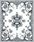 Elegant Floral Scrollwork Pattern Rug