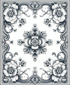 Elegant Floral Scrollwork Pattern Rug