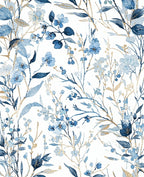 Blue Floral Botanical Pattern Design Rug