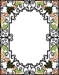 Art Nouveau Floral Vine Border Design Rug