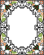 Art Nouveau Floral Vine Border Design Rug