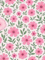 Pink Daisy Floral Pattern Rug