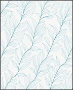 Teal Leaf Branch Pattern Design Rug