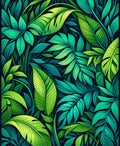 Lush Tropical Leaf Pattern Rug