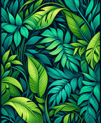 Lush Tropical Leaf Pattern Rug