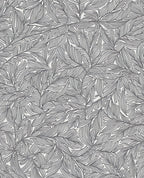Artistic Black White Leaf Pattern Rug