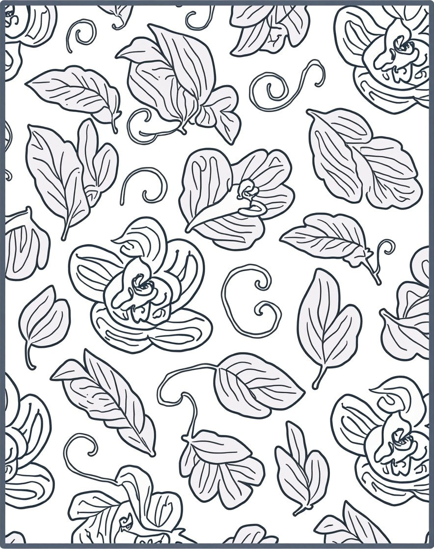 Delicate Orchid Floral Pattern Design Rug