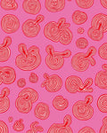 Whimsical Red Swirl Abstract Forms Rug