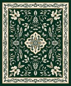 Ornate Floral Vines With Gold Accents Rug