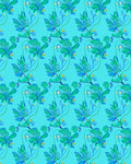 Aqua Floral Botanical Pattern Design Rug