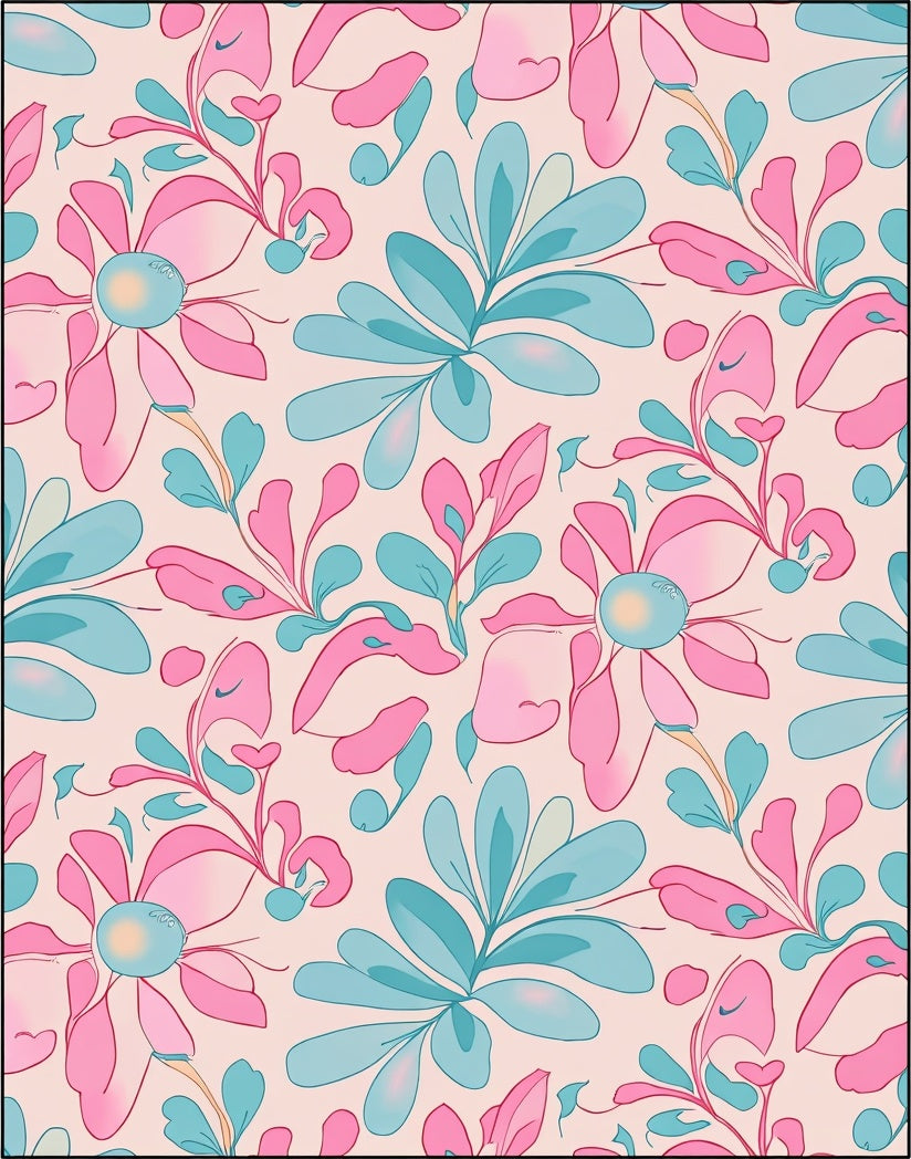 Pastel Floral Swirls Pattern Rug