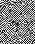 Bold Black White Abstract Maze Pattern Rug