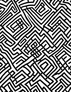Bold Black White Abstract Maze Pattern Rug