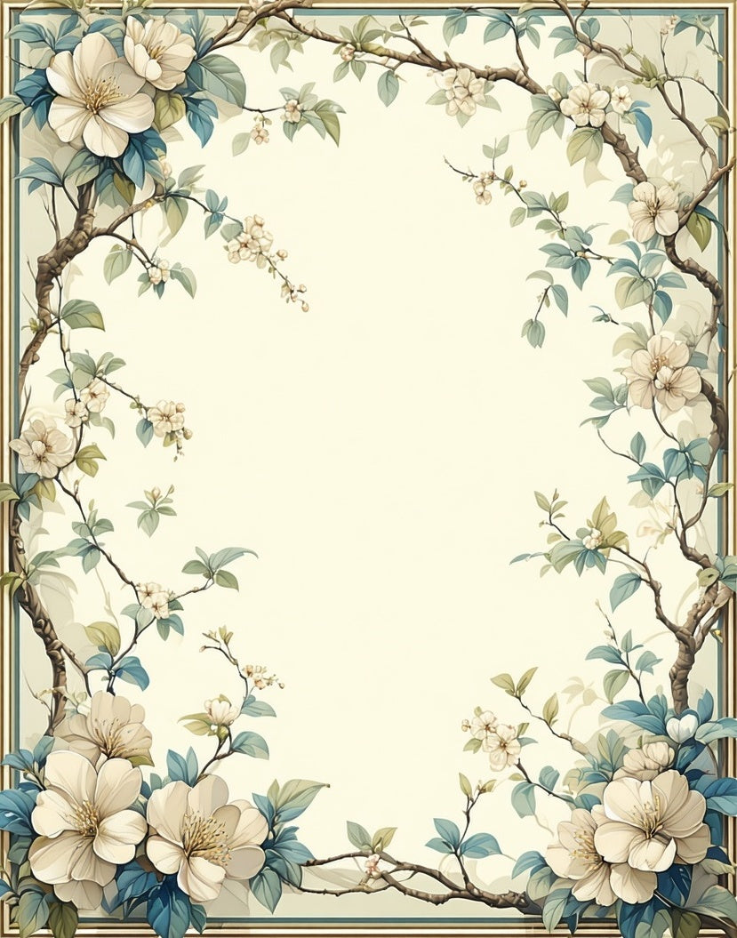 Elegant Floral Branch Cream Rug