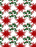 Red Starburst Green Abstract Repeat Rug