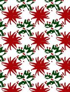 Red Starburst Green Abstract Repeat Rug