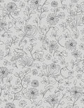 Delicate Outline Floral Pattern Rug